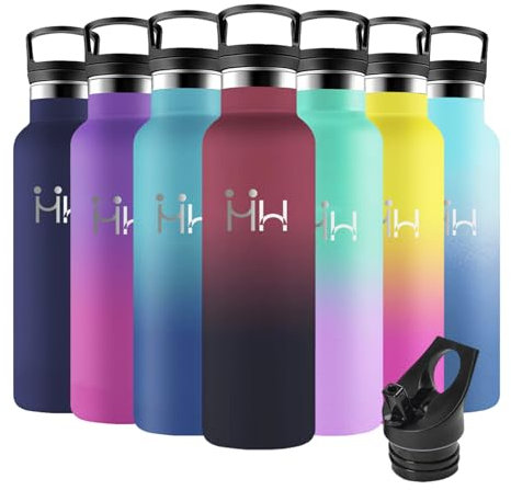 Motswedi Gourde Isotherme, 0.75L Anti-Fuite, Gourde Paille, Poignée de Transport, Bouteille Isotherme, Anti-Fuite, Bouteille Inox, pour Sport, oyage, École, Camping, Rouge & Noir