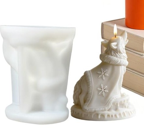 Molde de vela en forma de perro, moldeo de velas, forma de animal 3D para pasteles de jabón, proyectos de resina de yeso epoxi, diseño flexible antiadherente, decoración del hogar, o