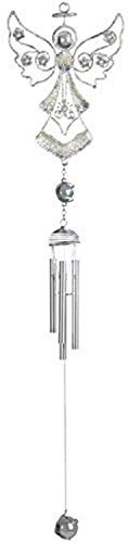 StealStreet ss-g-99388 Plata Ángel carillón de Viento Plata con Gemas y Halo, 23 