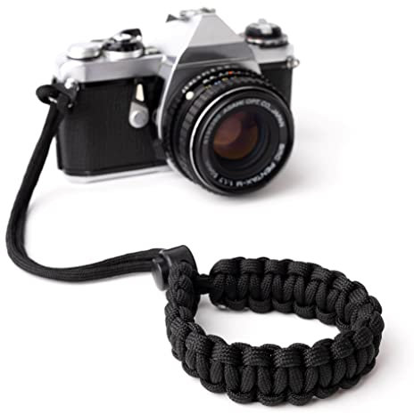 LENS-AID Correa de mano para cámara: Paracord cordón, correa para cámara para llevar en la muñeca DSLR