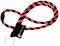 mia mai Tubular Lanyard (45 cm) Schlüsselband mit Sicherheitsverschluss, Schlüsselring Schlüsselanhänger (Rot/Schwarz)