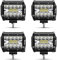 Safego 4 60W LED Arbeitsscheinwerfer Zusatzscheinwerfer 6000LM LED Auto Scheinwerfer Arbeitslicht Offroad SUV ATV 12V 24V IP67 Wasserdicht Car Led Work Light Spotlight, 4 Stück