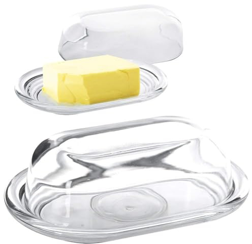 Orion - Butterdose mit deckel aus Glas - Butterschale - Butterdosen - Butter behälter dish - Butterglocke - Butterbehälter - Butterbox - Butterfass - Kräuterbutter - Butterspender