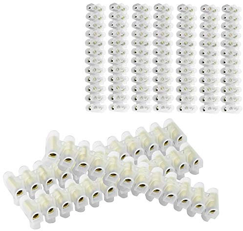 TANCUDER 10 PCS Barrette de Connexion 3A Bloc à 12 Bornes Avec des Vis Blocs de Jonction Électriques Double Rangée pour Fils de Raccordement, Appareils Électriques, Armoires Électriques, Blanc