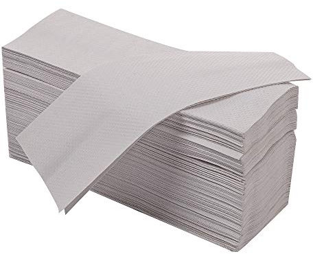 Defacto Papierhandtücher Falthandtücher für Zickzack Papierhandtuchspender - besonders saugfähig, 1-lagig, GRAU 5000 Blatt NATUR