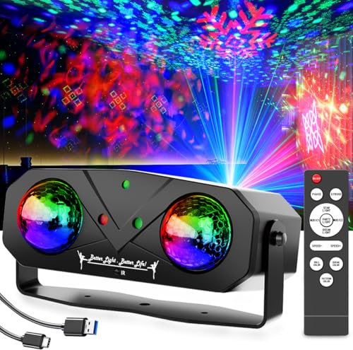 Disco Ball Party Lights With Sound Activated Lights, Star Projection, Ocean Light, and RG Light Pattern - Perfect for DJ, KTV, Club, Dance, Decor, Christmas, Birthday Festival Gifts