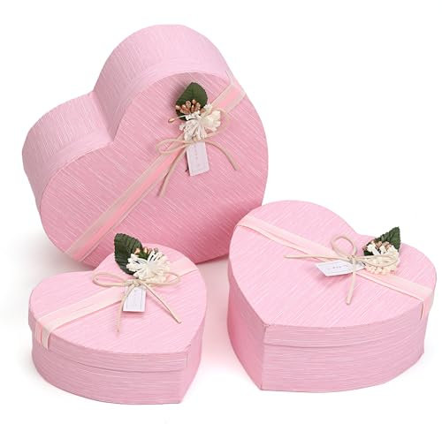 Geschenkbox Rosa,Geschenkbox, rosa Herz Herzform Geschenkkarton für Freunde/Liebhaber/Weihnachtspaket…