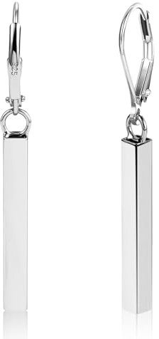 Silber 925 Ohrringe Hängend Creolen Damen, Silber 925 Kleine Ohrringe leichte Hängende Barren Ohrringe Anhänger Ohrringe Schmuck Creolen Ohrringe Hängend Damen Schmuckgeschenke