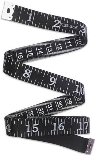 BAVALIN Ruban à Mesurer Corps Balance Double Face - Ruban à Coudre 2 en 1 pour Mesure du Corps, Couture, Perte de Poids - 150cm / 60 pouces (Noir)