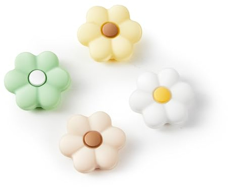 Thumb Grip Caps Compatible with Nintendo Switch, Cozy Daisy Jostick Caps for Nintendo Switch Lite/OLED, Floral Silicone Joycon Grips Cover Switch Accessories-4PCS Sage Green/White Cozy Gaming (Daisy)