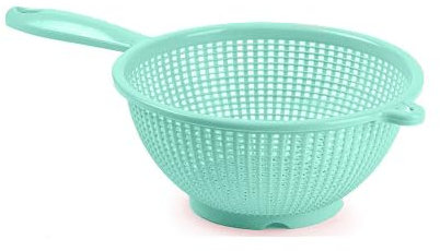 CABLEPELADO Escurridor de Verduras y Pasta con Mango, Colador de Cocina con Drenaje, Diámetro Superior 19 cm, Plástico Libre de BPA, Apto Lavavajillas, Verde
