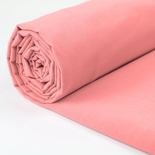 A-Express 100 % bomullstyg - 60 tum 150 cm brett - enfärgat bomullstyg per meter - perfekt för quiltning, sömnad, klädtillverkning, gardinfoder, tygkassar, sängkläder, örngott - ljusrosa 2 meter