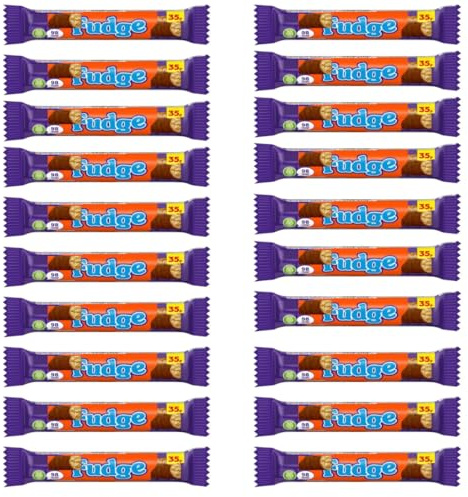 Aplins Chocolate Collection FUDGE Chocolate Bars Multipack – 20 x 22g Bulk Pack Box – Treat Size Smooth Confectionery Fudge Covered in Milk Chocolate – Kids Party Bag Fillers