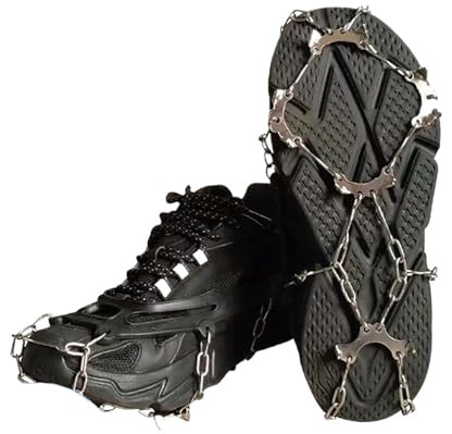 grampones Teeth Steel Ice Gripper Spike For Shoes Anti Slip Climbing Hiking Snow Spikes Crampons Cleats Grips Boots Cover para Senderismo Invernal