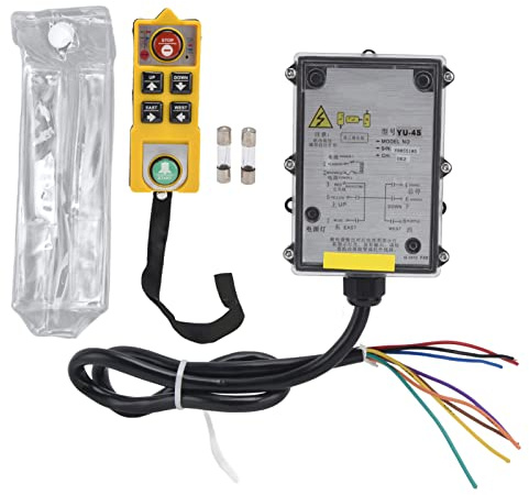 Zohisin Kit de transmisor de Control Remoto de grúa, Interruptor de Control Remoto Industrial de 24V de un Solo Mango para grúa de elevación eléctrica (CC 24 V)