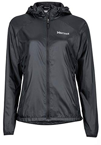 Marmot Women Wm's Ether Driclime Hoody Windbreaker Jacket, Hardshell Running Jacket, Windproof and Breathable - Black, X-Large