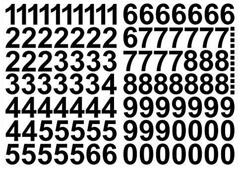 Leicht anzubringende Zahlen Aufkleber 4cm in schwarz glänzend - 101 HOCHWERTIGE KLEBEZAHLEN - selbstklebende Ziffern und Nummern 0-9 - Wasser und wetterfest ideal für den Außenbereich