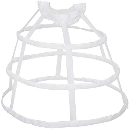 GUMEI Enagua Mujer, 3 Aros, Alforja, Falda de Jaula para Pájaros, Volantes de Novia, Cintura Ancha, Crinolina, Deslizamiento, Bullicio