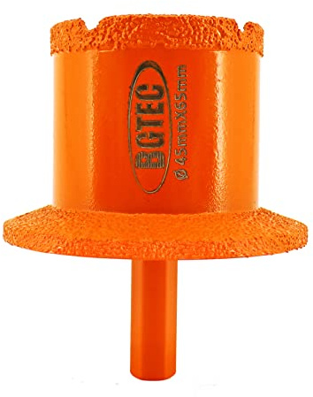BGTEC Diamantkärna borrkrona, diameter 45 x 65 mm triangel skaft handfat/tvättställ handfat öppnare för porslin marmor keramik kakel granit sten