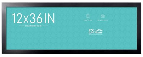 LaVie Home 12x36 Picture Frame Black, Panoramic Picture Frame for Wall Decoration, Classic Black Minimalist Style Suitable for Decorating Houses, Offices, Hotels（1 Pack）