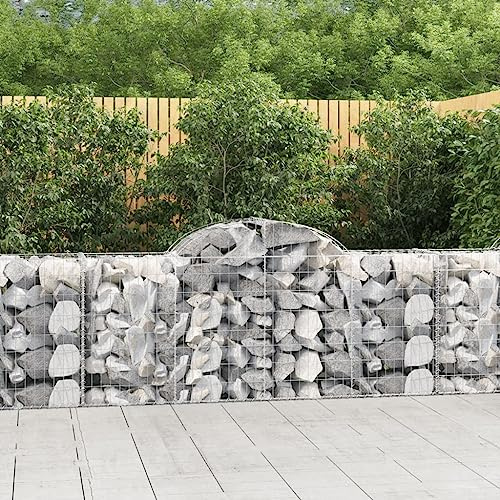 YAFF Arched Gabion Baskets 5 pcs 78.7x19.7x31.5/39.4 Galvanized Iron