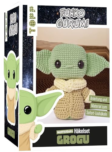 Funkogurumi Grogu. Das inoffizielle Häkelset: Anleitung, Misch-Garn in 3 Farben, Füllwatte, Häkelnadel 2,5 mm, Sicherheitsaugen, Maschenmarkierer, Wollnadel