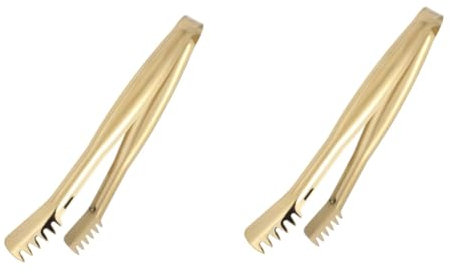 Cabilock 8 Pièces pinces alimentaires en acier inoxydable stainless steel inoxlm bbq alimentum pinces de serrage pince à nourriture pince à glaçons barbecue Ensemble de couverts or