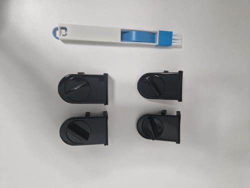 AFERLAMA® Set de 4 Cierres Ventana Corredera + Cepillo Limpiarieles | Cerradura Puerta Corredera (4, NEGRO)