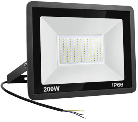 Niserelesa 200W LED Strahler Außen,Superhell 20000LM Scheiwerfer LED-Strahler, IP66 Wasserfest Fluter 6500K Kaltweiß Flutlicht Außenleuchte,für Hinterhof, Auffahrt, Türen, Garage, Flur, Garten