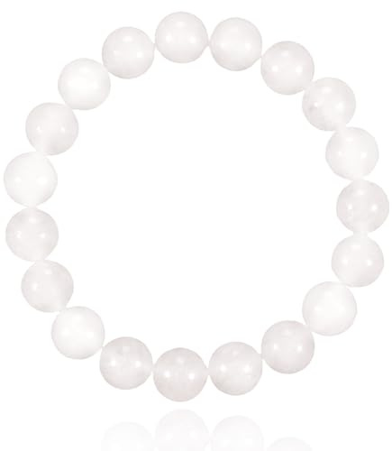 8mm Mondstein-Armband Naturstein Mondstein Chakra Kristall Perle Heilung beruhigende Armband, einstellbare Perlen Armband bringen positive Energie, Liebe, Emotion spirituelle Heilung