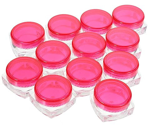 PACKOVE Pots Cosmétiques Avec Couvercles 12 Pièces 3 g Petit Format Récipient De Lotions Fond Plat Usage Cosmétique Voyage