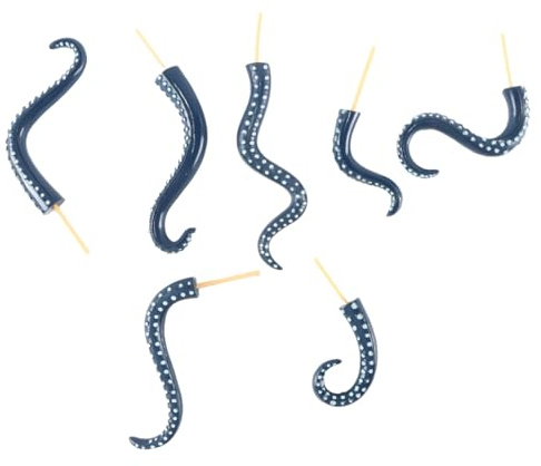 Sarini 7 Marcadores De Plantas Divertidos, Estacas De Jardín Con Forma De Que Brillan De Interior Y Exterior, Color Azul En La Oscuridad, Decoración Para Macetas Tentáculo De Pulpo