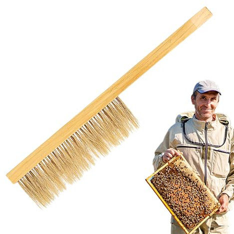 Bienenbesen, Imkereibürste Mit Holzgriff, Doppelreihige Bienenstockbürste Mit Griff, Imkereiwerkzeuge Für Die Bienenstockpflege Für Die Bienenzucht Für Bienenhäuser Und Botanische Gärten