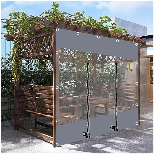 Bâche en PVC transparent - Panneau latéral pour tonnelle - Imperméable - Avec fermeture éclair et œillets - 2,8 x 2,3 m