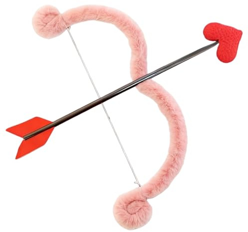 Conjunto de arco y flecha de Cupido Forma de corazón Lindo accesorio de arco y flecha de Cupido para el día de San Valentín para cosplay Fotografía navideña Estilo 1 Accesorios para disfraces.-