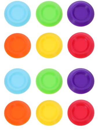 NOLITOY 12 Cuencos Pequeños para Cucarachas y Grillos de Plástico Multicolor 3,4 Cm – Comederos Redondos para Terrarios, Platos de Alimentación para Reptiles E Insectos, Color Aleatorio