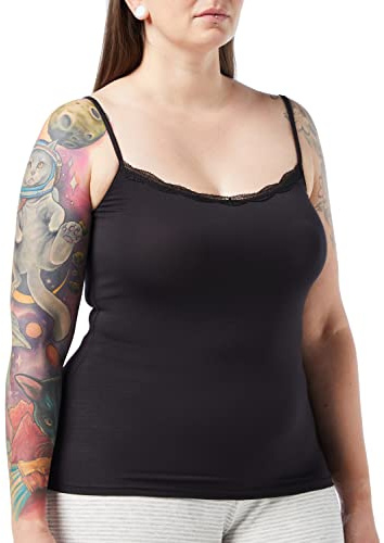 Lovable Top Spallina Stretta in Viscosa e Scollo in Pizzo Basic Soul Donna