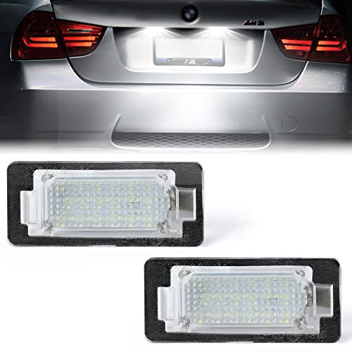 OZ-LAMPE LED Number Plate Light for BMW E82 E88 E90 E91 E92 E93 E39 E60 E61 F07 F10 F11 F18 X1 E84 X3 F25 X5 E70 E72 F15 X6 E71 E72, License Plate Light Built-In Canbus Error Free, 2Pcs