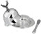 SILBERKANNE Butterglocke mit Messer Hirsch 4 tlg H 10 cm Premium Silber Plated edel versilbert in Top Verarbeitung
