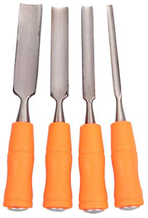 DOITOOL Wood Gouge Chisel Set: 4 Pieces Professional Wood Chisels for Carpentry for Woodworking and Carving (Outer Opening Gouge 6mm,12mm,18mm and 24mm)