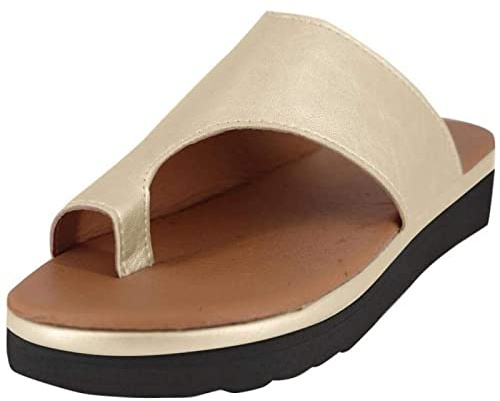 QAZW Femmes Sandales Orthopédiques Hallux Valgus Compensées Tongs Confortables pour Dames avec Correction du Gros Orteil Pantoufles Décontractées À Bout Ouvert avec Correcteur D'oignon,C-39(EU)