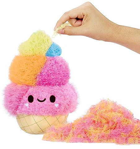 Fluffie Stuffiez Peluche coleccionable pequeño ICE CREAM, sorpresa al abrir la caja con ASMR Fidget DIY Piel flexible, pelusa ultrasuave, para niños y niñas a partir de 4 años