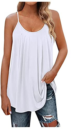 Chemisier Tunique Femme Grande Taille Top Femme Débardeur Débardeur Femme Chic Tricots de Peau Femme Debardeur Femme Rouge Chemisiers et Blouses Femme Chemise Country Femme Blanc L