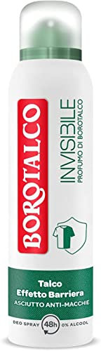12x Borotalco Invisible grünes unsichtbares Deo-Spray, alkoholfreie Formel mit Talk-Barriere-Effekt, 48h Talkumpuder, Parfüm, 150 ml + Italian Gourmet Polpa 400g