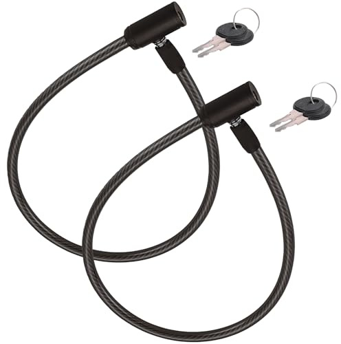 Candado Bicicleta Moto 2 uds Cable Acero Reforzado 60 cm Negro