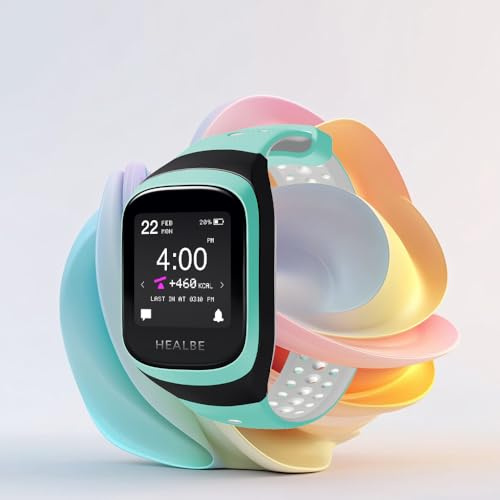 HEALBE GoBe3 - Wearable Health, Fitness and Activity Tracker with Automatic Tracking of Calorie Intake and Burning, Water Balance, Heart Rate, Sleep, Neuroactivity, and Stress/Free app, Aquamarine
