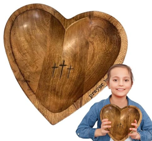 Ciotola per preghiera forma di cuore, ciotola decorativa forma di cuore, ciotole per servire il deserto per la casa, ciotola per impasto duràble con biglietti di preghiera, ciotola decorativa