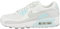 Nike Damen Air Max 90 Sneaker, White Light Silver Glacier Blue, 38.5 EU