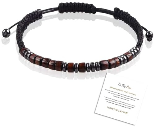 IKOPFLN Bracelet Je T'aime En Code Morse Pour Homme - Cadeau Couple Amoureux Pour Mari Papa Fils - Anniversaire Saint Valentin Noel