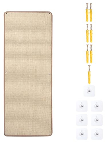 SINBLUE Tappeto da arrampicata in sisal naturale per gatti, 100 x 40 cm, ispessito, per proteggere i graffi del divano, da parete, per gatti interni